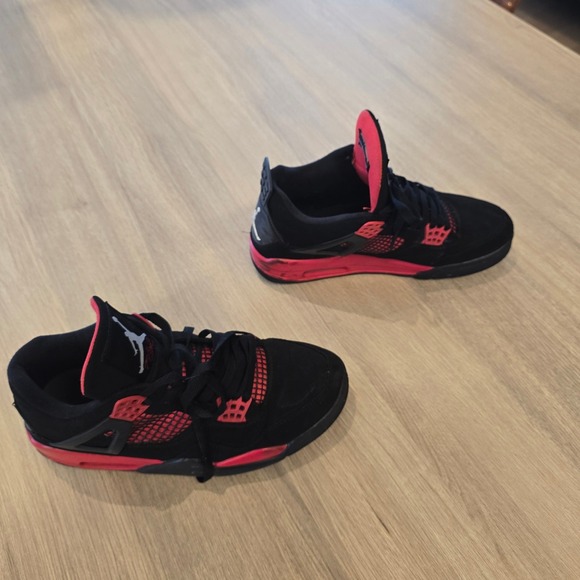 Nike Air Jordan 4 Retro Red Thunder  Black Red US Size 7 - Picture 3 of 8